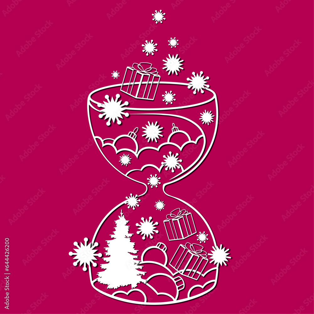 christmas and new year greeting card. vector illustration with christmas tree, gingerbread, cake, snowflakes. christmas and new year greeting card. vector illustration with christmas tree, gingerbread, cake, snowflakes.