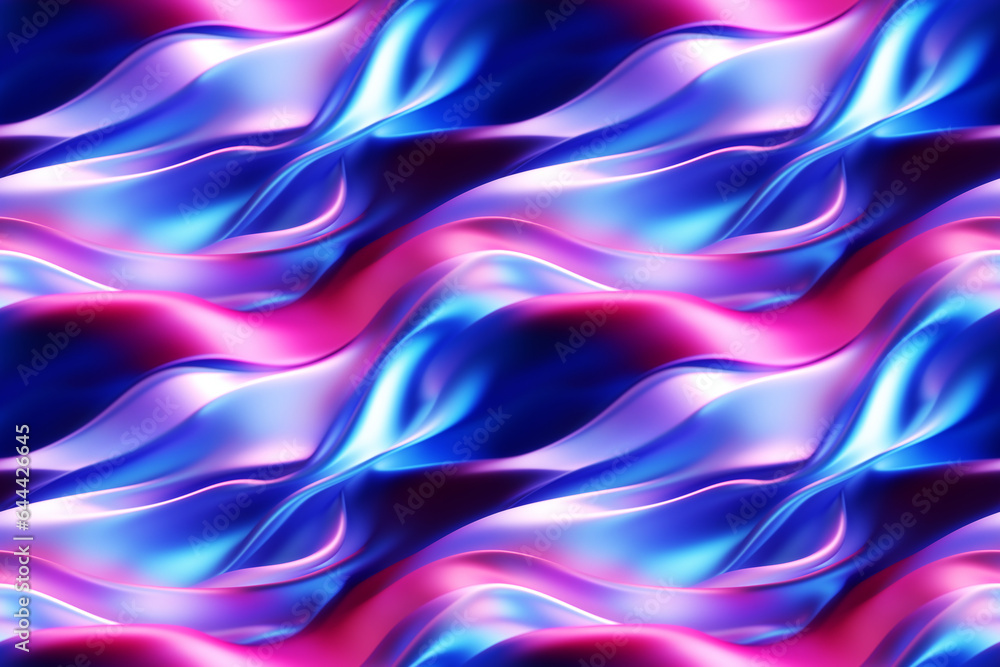 Vibrant Neon Blue and Magenta Silk Wave Texture. Seamless Repeatable Background. Vibrant Neon Blue and Magenta Silk Wave Texture. Seamless Repeatable Background.