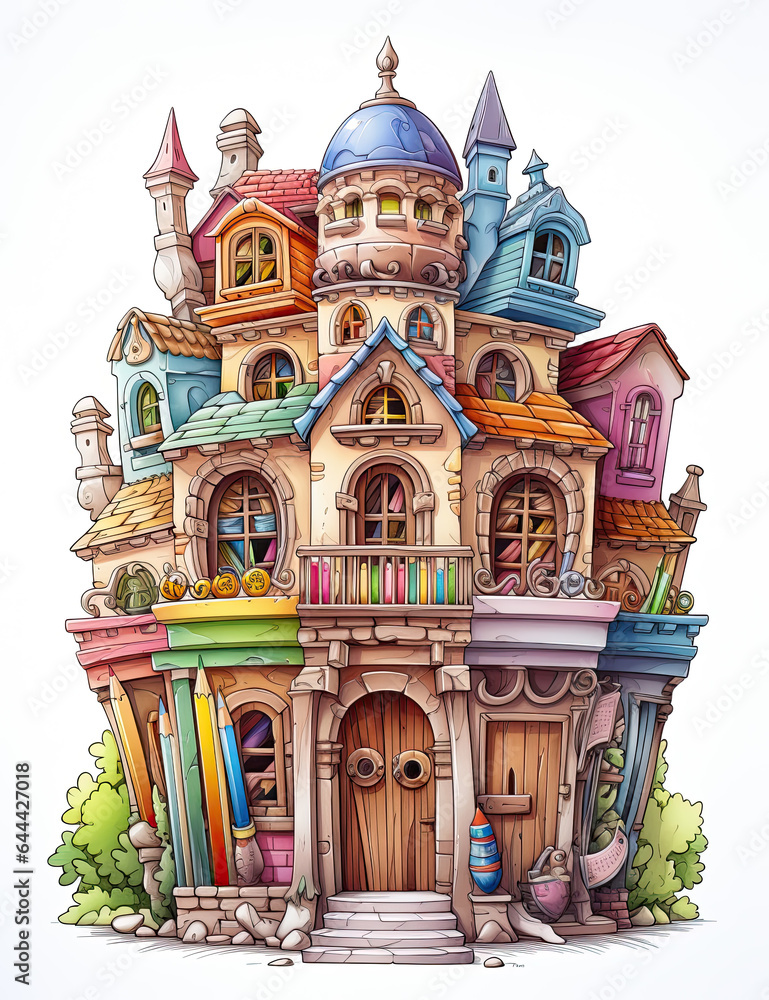 Obraz premium Rome House, cartoon style illustration