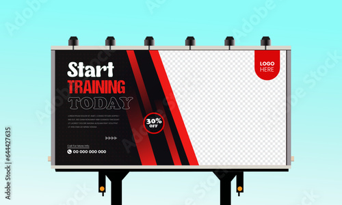 Street dynamic banner, horizontal Billboard template background black