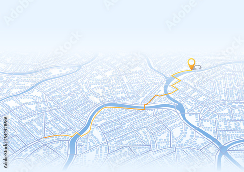 Isometric detailed view of city. Decorative graphic tourist map. Top view. Abstract background. Flat style, Vector, illustration isolated. Gps map navigation to house. View from above map buildings.