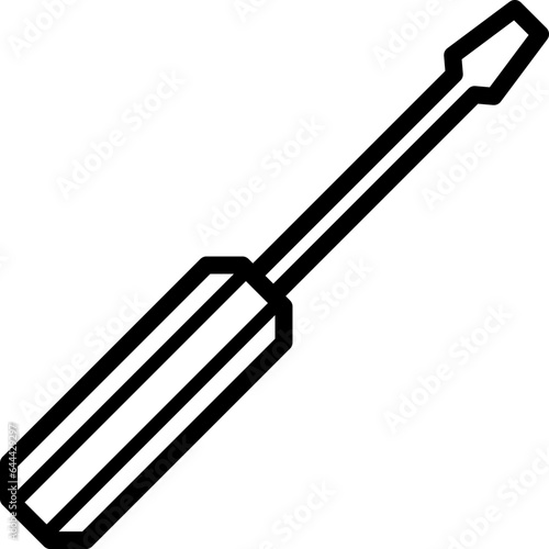 Line icon of carpenter screwdriver as an editable stroke for web design