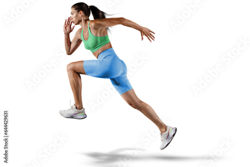 Sports transparent background. Runner on the start.	