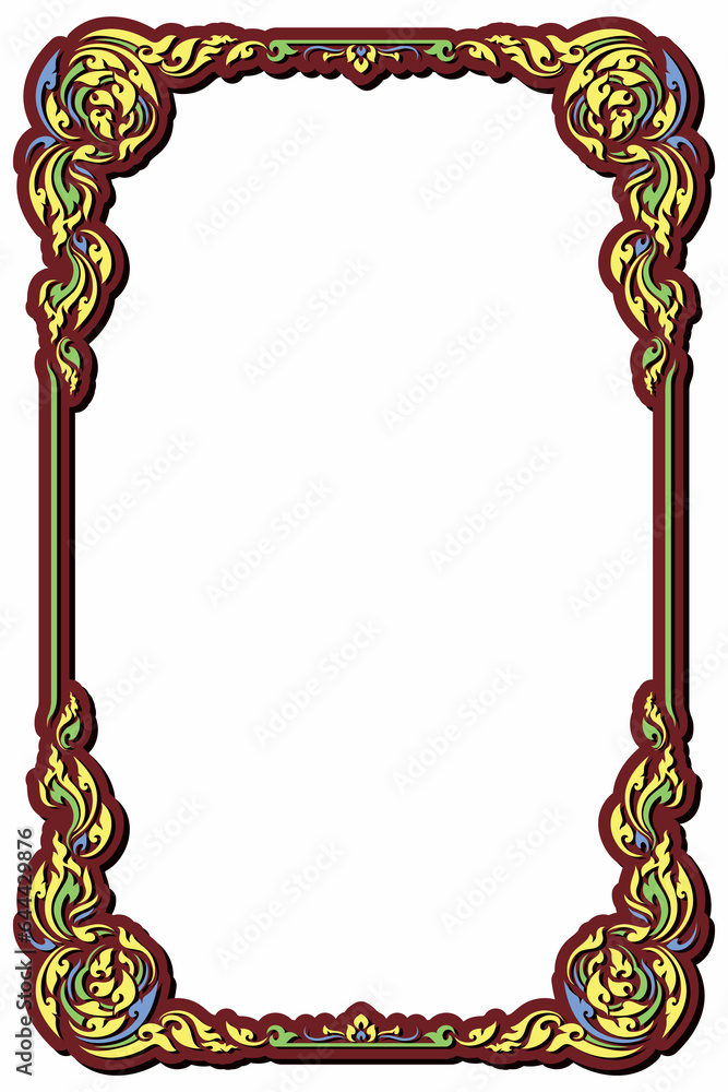 ภาพประกอบสต็อก Decorative vintage frames and borders, Thailand line ...