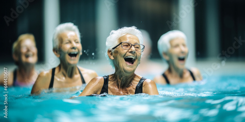 Aqua Bliss: Senior Women Celebrating Camaraderie and Fitness © Bartek