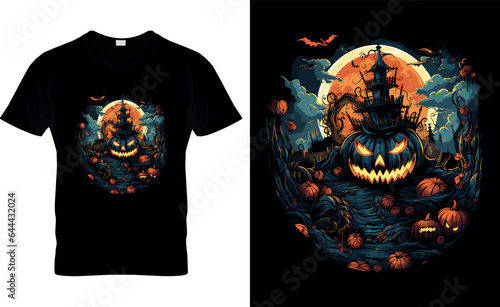 Obraz na płótnie Halloween T-Shirt Design,Ai Generated,Thanksgiving T'shirt design,Black cat Pump
