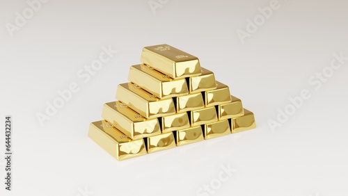 stack of gold bars ingot, showing wealth and richness