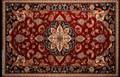 Oriental carpet with intricate patterns and colors