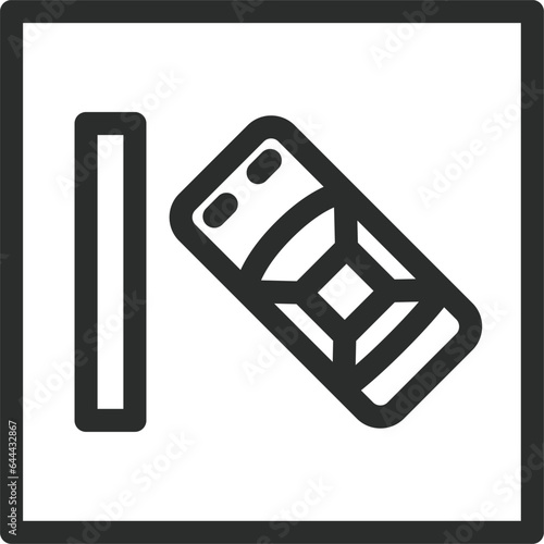 シンプルな標識の線画単品イラスト　斜め駐車
