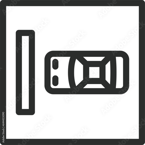 シンプルな標識の線画単品イラスト　垂直駐車