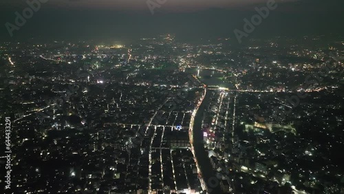 Aerial view of Dhaka cityscape, Dhaka, Bangladesh. photo