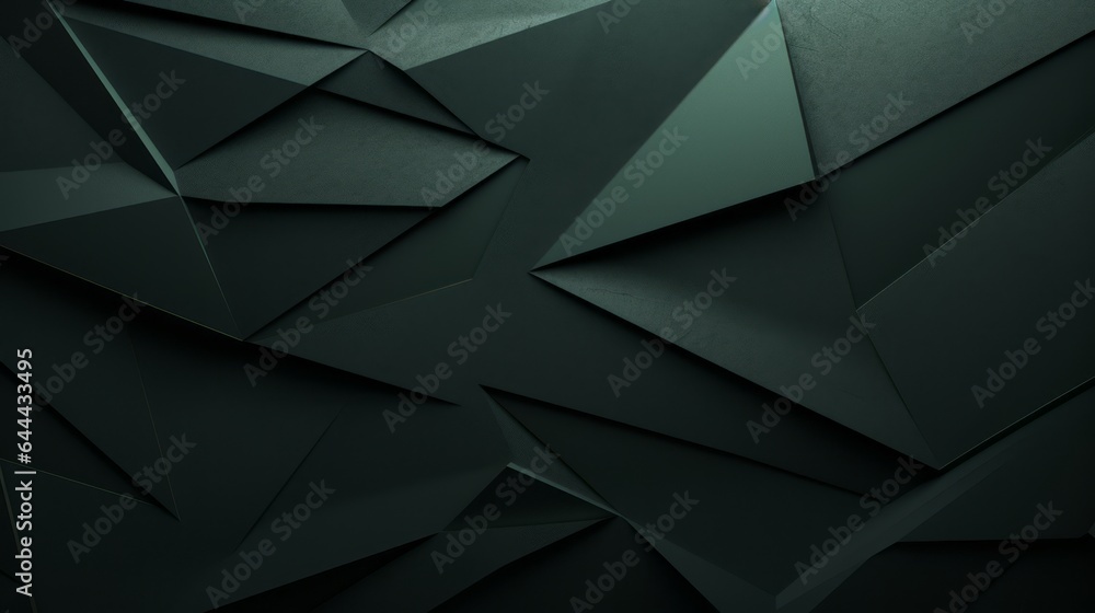 Elegant modern dark green abstract, geometric shapes, lines, stripes at different angles, gradient color background. 3d effect. Futuristic. Web banner. Wide. Panoramic design. Generative AI Elegant modern dark green abstract, geometric shapes, lines, stripes at different angles, gradient color background. 3d effect. Futuristic. Web banner. Wide. Panoramic design. Generative AI