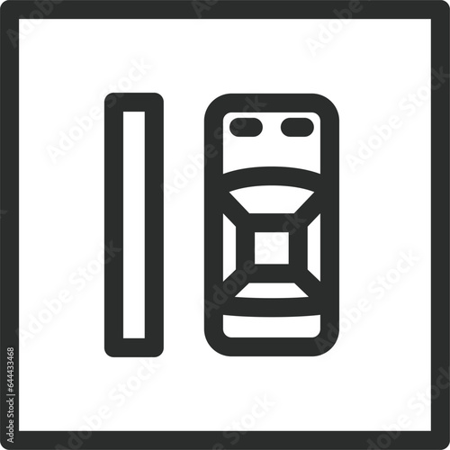 シンプルな標識の線画単品イラスト　平行駐車