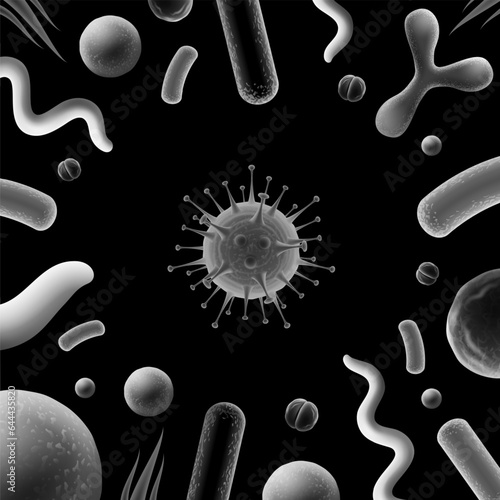 Vector common virus or bacteria isolated background