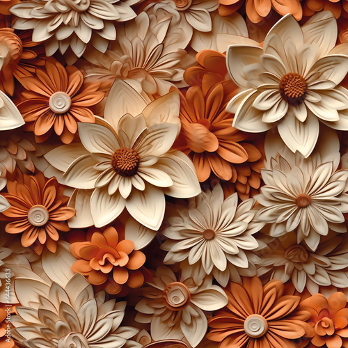 A Captivating 3D Flower Seamless Pattern Collection © imane