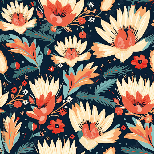 A Captivating 3D Flower Seamless Pattern Collection photo
