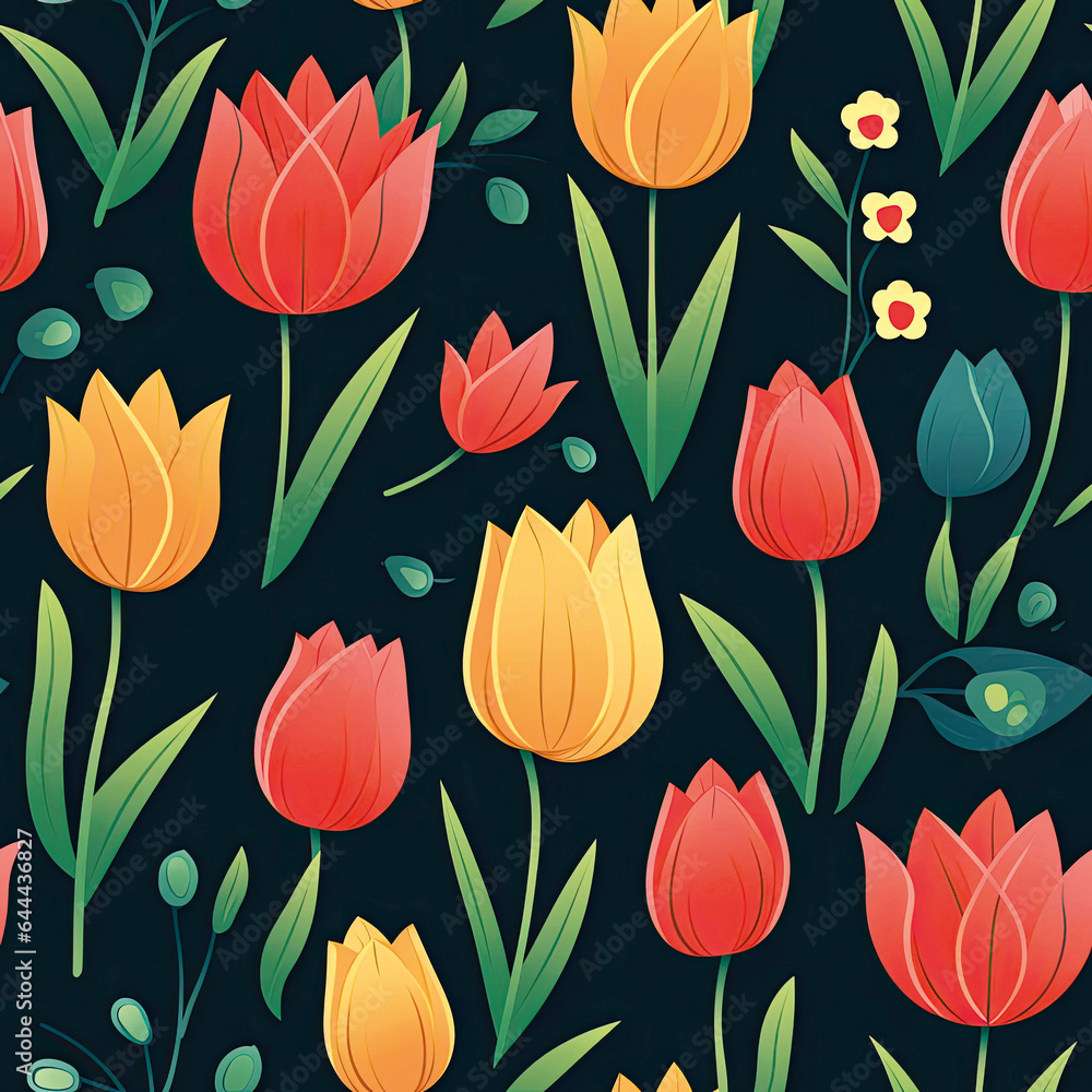 3D Flower Seamless Pattern 3D Flower Seamless Pattern