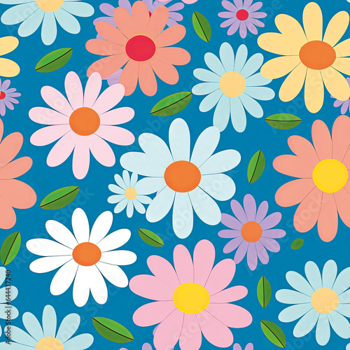 3D Flower Seamless Pattern