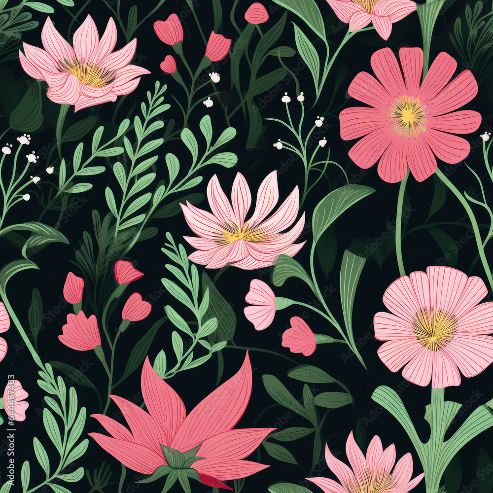 3D Flower Seamless Pattern 3D Flower Seamless Pattern