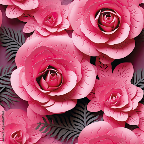 3D Flower Seamless Pattern photo