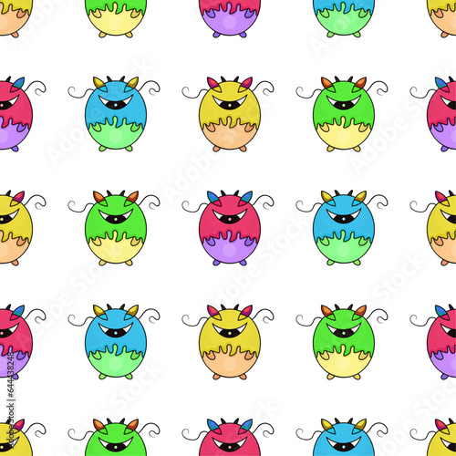 One-eyed Herbal Cute Cartoon Monster Pattern