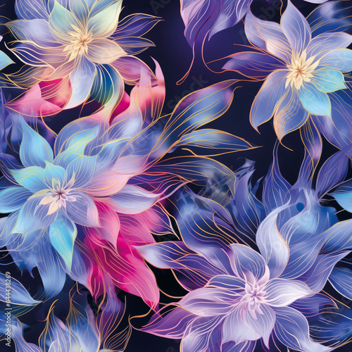 3D Flower Seamless Pattern