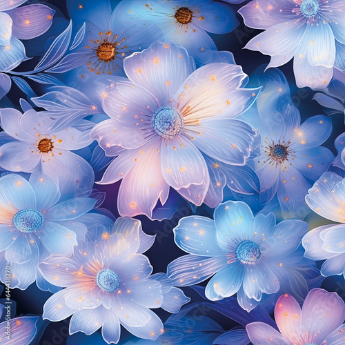 3D Flower Seamless Pattern