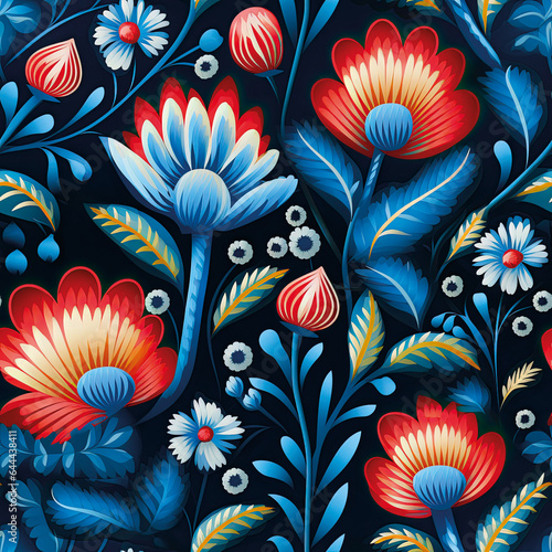 3D Flower Seamless Pattern