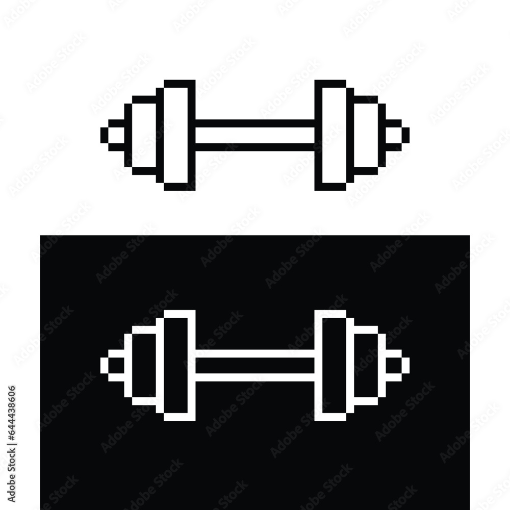 pixel dumbbell icon. Vector pixel art weight fitness 8 bit game logo for company
pixel dumbbell icon. Vector pixel art weight fitness 8 bit game logo for company