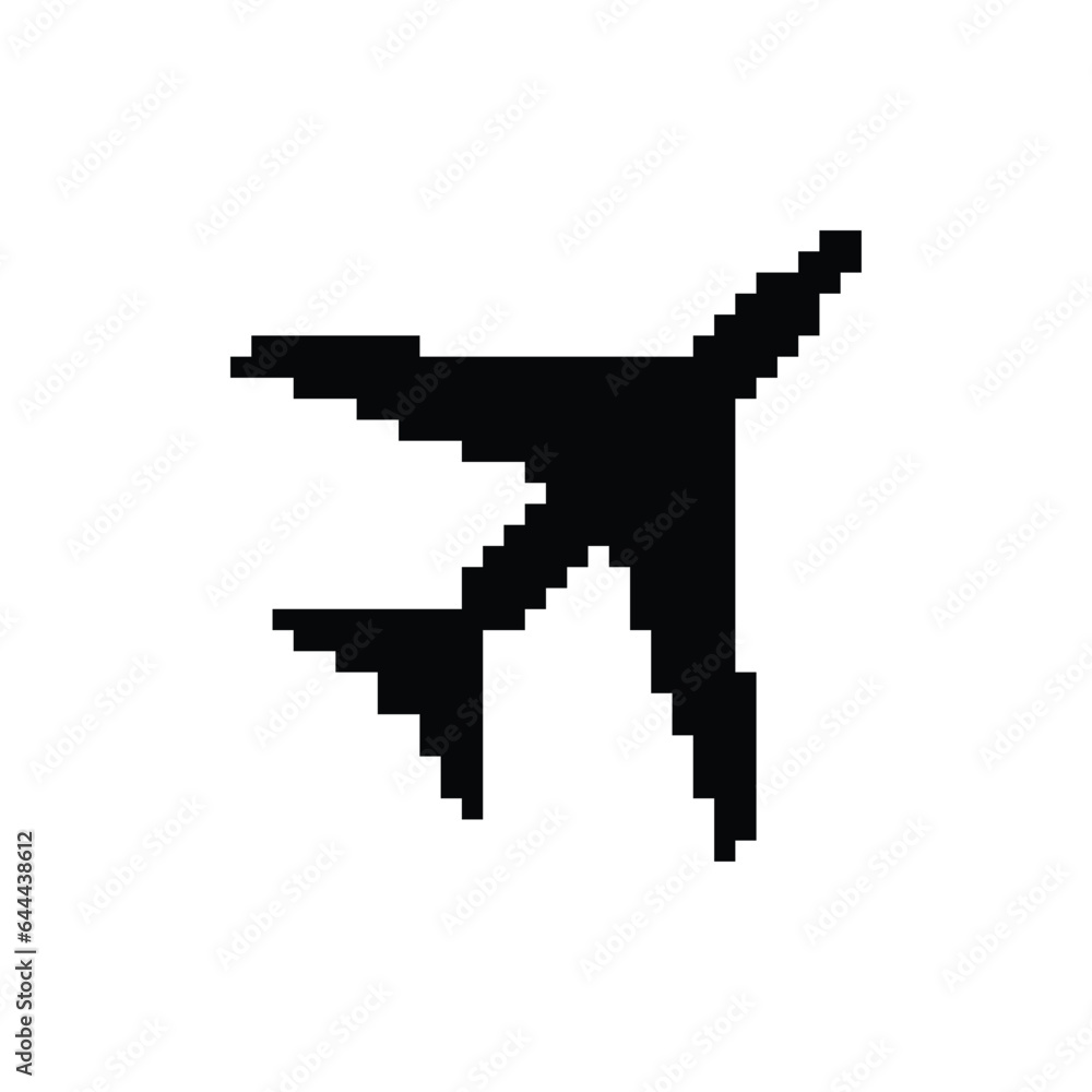 pixel plane icon. Vector pixel art airplane 8 bit game logo for company
pixel plane icon. Vector pixel art airplane 8 bit game logo for company