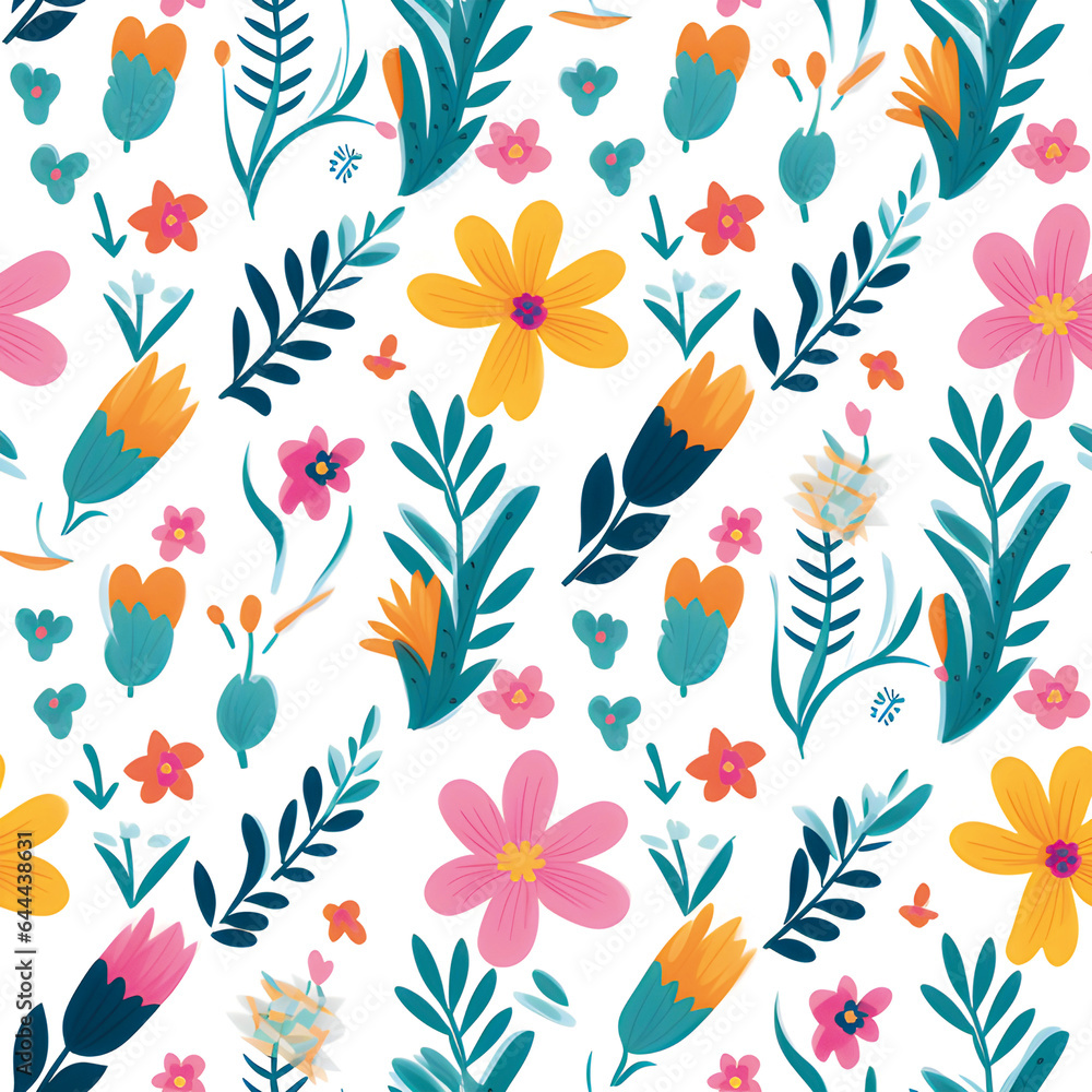 3D Flower Seamless Pattern 3D Flower Seamless Pattern