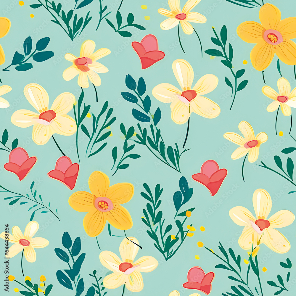 3D Flower Seamless Pattern 3D Flower Seamless Pattern