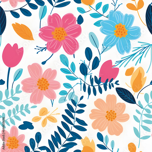3D Flower Seamless Pattern