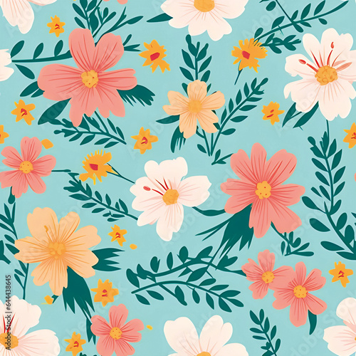 3D Flower Seamless Pattern
