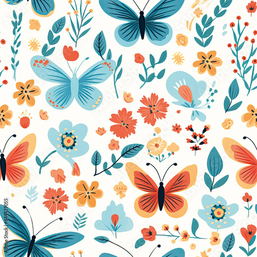 3D Flower Seamless Pattern