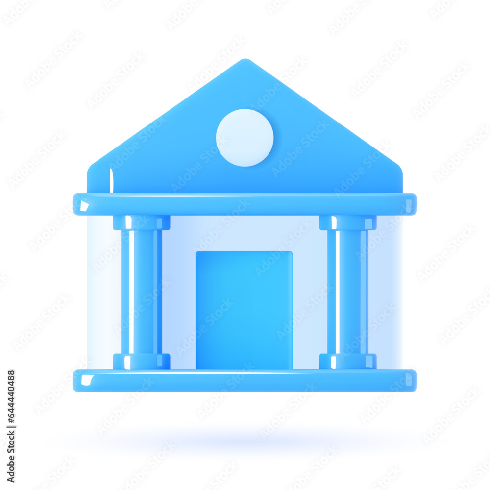 Bank 3d icon. Bank 3d icon.
