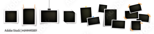 Polaroid photo frame set. Set of polaroid vector photo frames on a transparent background