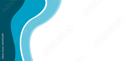 Blue wave modern background with white space for text and message. template design	