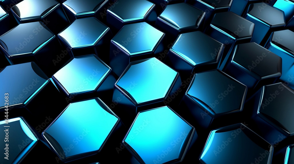 Shiny polygon blocks surface, futuristic metalic blue hive, science technology and digital concept abstract background. Shiny polygon blocks surface, futuristic metalic blue hive, science technology and digital concept abstract background.