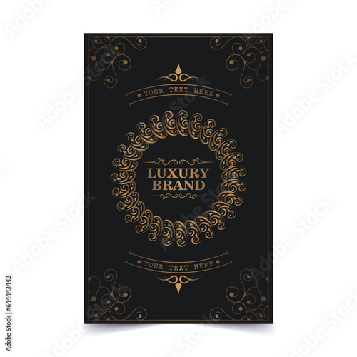 Luxury ornament greeting card vector template