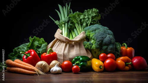 Eco bag with fresh vegetables for a healthy diet