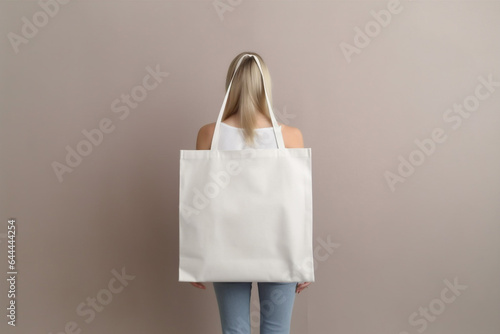 woman template buy bag advertising purchase layout white market shopping fashion. Generative AI.