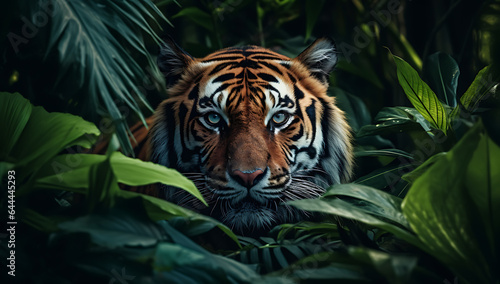 Close up of a tiger in the jungle. (Panthera tigris altaica) © Andsx