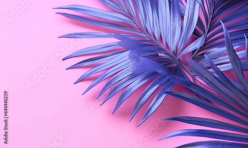 Background with tropical leaves palm and monsters. For banner, postcard, book illustration. Created with generative AI tools