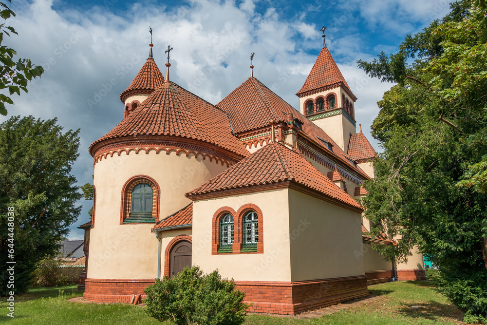 beautiful romanesque church. Czechia. Ladna