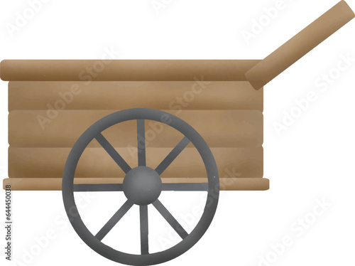 Wooden cart for carrying gardening equipment