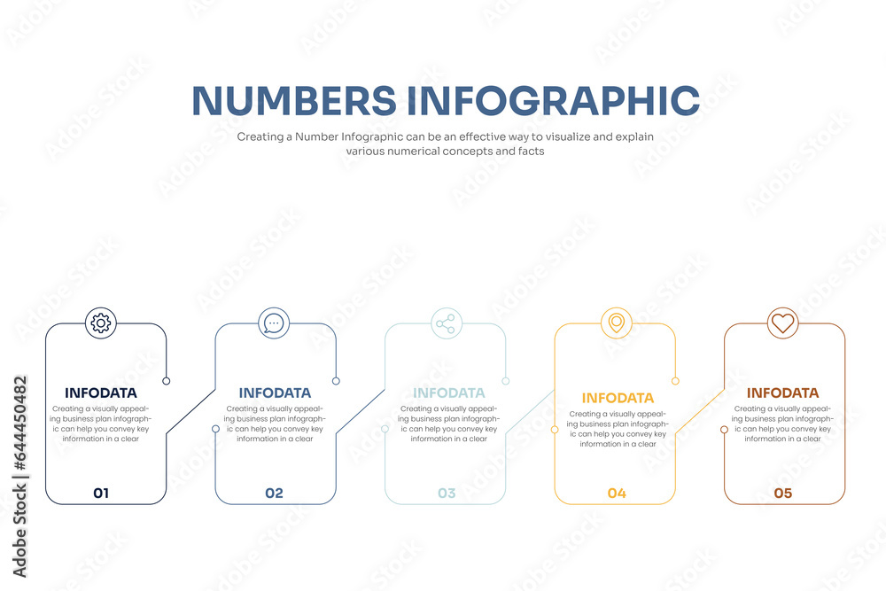 5 steps business timeline process infographic presentation template vector