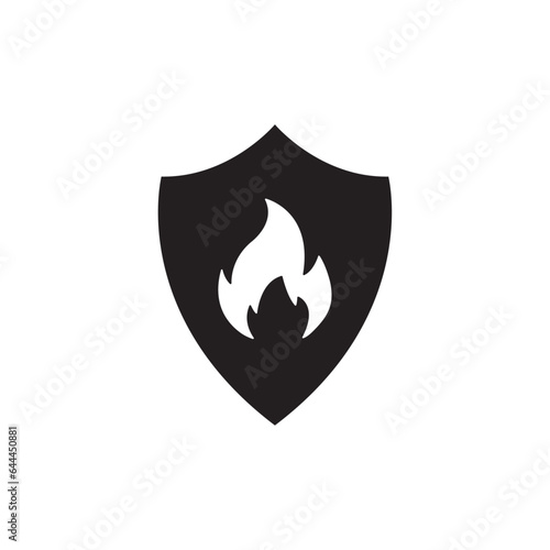 Antifire symbol, shield with wings vector icon