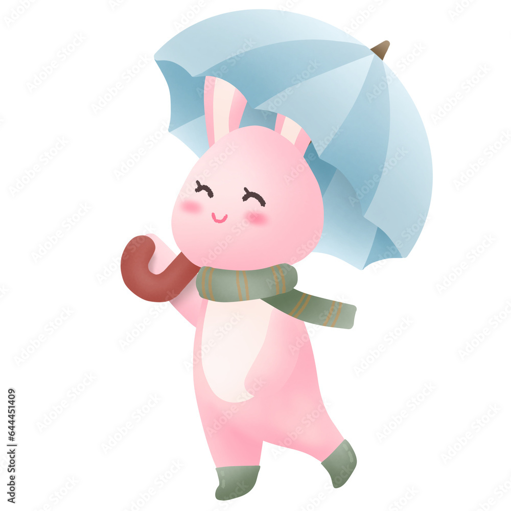 autumn rabbit holding an umbrella autumn rabbit holding an umbrella