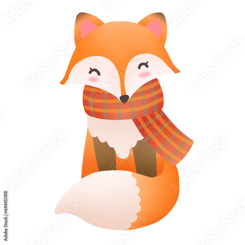 cute orange fox in autumn